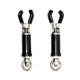 Rimba Black Adjustable Nipple Clamps Pinchers Clasps Bondage Gear BDSM Fetish
