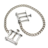 Rimba Adjustable Metal Vice Nipple Clamps with Chain Bondage Play