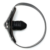 Rimba Black Genuine Leather Penis Dildo Mouth Gag Bondage Gear BDSM Fetish