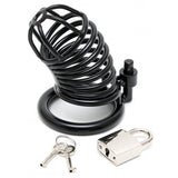 Rimba Black Metal Male Chastity Device Padlock Cock Cage Mens Penis Bondage Play Fetish