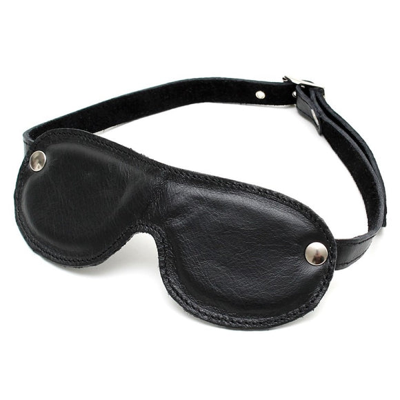 Rimba Bondage Play Cushioned Blindfold Leather Padded Eye Mask BDSM Fetish Wear