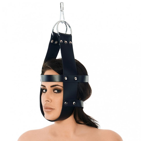 Rimba Leather Hanging Head Harness Restraint Bondage Play Gear BDSM