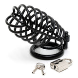 Rimba Black Metal Male Chastity Device Padlock Cock Cage Mens Penis Bondage Play Fetish