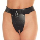 Rimba Womens Leather Chastity Belt Crotchless Brief Bondage Play Fetish Wear
