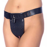 Rimba Womens Leather Chastity Belt Crotchless Brief Bondage Play Fetish Wear
