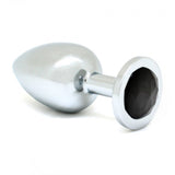 Rimba Heavy Metal Butt Plug Black Crystal Gem Jewel Base Anal Sex Toy