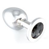 Rimba Heavy Metal Butt Plug Black Crystal Gem Jewel Base Anal Sex Toy