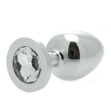 Rimba Steel Metal Jewel Clear Gem Stone Crystal Butt Plug Anal Sex Toy