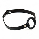 Rimba Black Leather Gag with O-Ring Open Mouth Fetish Bondage Play