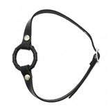 Rimba Black Leather Gag with O-Ring Open Mouth Fetish Bondage Play