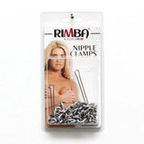 Rimba Silver Nipple Clamps Double Chain Link BDSM Bondage Gear Fetish