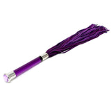 Rimba Purple Luxury Suede Flogger Glass Handle Crystal Whip Fetish Play BDSM Gear