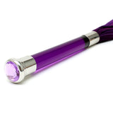 Rimba Purple Luxury Suede Flogger Glass Handle Crystal Whip Fetish Play BDSM Gear