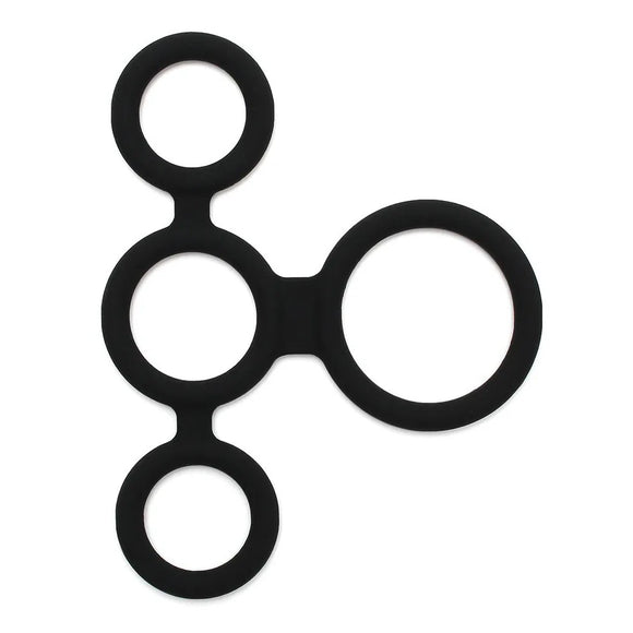 Rimba Quatro Cock Ring & Ball Splitter Testicle Bondage Orgasm 4-Way Erection Band
