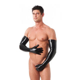 Rimba Rubber Secrets Black Latex Long Arm Length Gloves Sexy Fetish Wear
