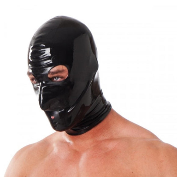 Rimba Rubber Secrets Black Latex Bondage Mask Gimp Hood BDSM Gear Kink Fetish Wear