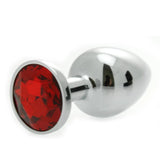 Rimba Stainless Steel Butt Plug with Red Crystal Jewel Anal Sex Toy