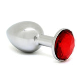 Rimba Stainless Steel Butt Plug with Red Crystal Jewel Anal Sex Toy