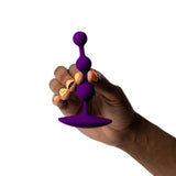 Romp Amp Anal Beads Purple Silicone Flexible Beginners Butt Plug Toy