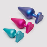 Romp Luster Anal Training Kit 3 Size Silicone Heart Butt Plug Trio Set