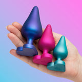 Romp Luster Anal Training Kit 3 Size Silicone Heart Butt Plug Trio Set
