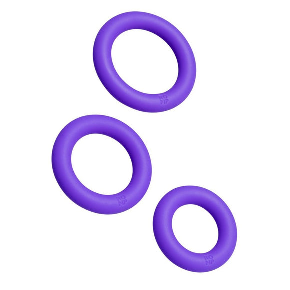 Romp Remix Trio Penis Ring Set Purple Silicone Sex Endurance Bands