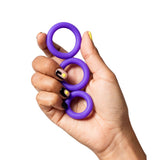 Romp Remix Trio Penis Ring Set Purple Silicone Sex Endurance Bands