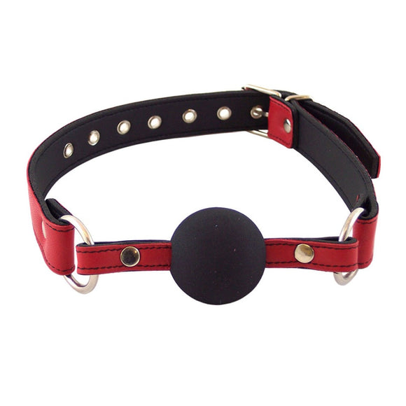Rouge Garments Red Leather Rubber Ball Mouth Gag Cute Bondage Play BDSM Dribble Fetish