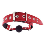 Rouge Garments Red Leather Rubber Ball Mouth Gag Cute Bondage Play BDSM Dribble Fetish