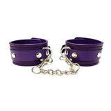 Rouge Garments Purple Leather Ankle Cuffs Restraints Bondage Gear BDSM Fetish Play