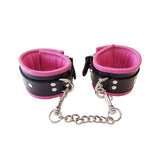Rouge Garments Padded Pink Black Trim Ankle Cuffs Restraints Bondage Gear BDSM Fetish Play