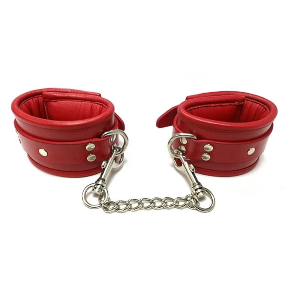 Rouge Garments Padded Red Ankle Cuffs Restraints Bondage Gear BDSM Fetish Play