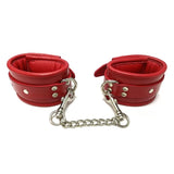 Rouge Garments Padded Red Ankle Cuffs Restraints Bondage Gear BDSM Fetish Play