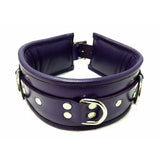 Rouge Garments Purple Leather Padded D-Ring Collar Bondage Gear BDSM Fetish Wear