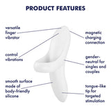 Satisfyer Bold Lover Finger Vibrator White Touch Clitoral Stimulation Sex Toy
