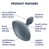 Satisfyer Booty Absolute Beginners 4 Vibrating Anal Training Starter Plug Blue Sex Toy