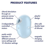 Satisfyer Cutie Ghost Double Air Pulse Vibrator Blue Clitoral Stimulation Sex Toy