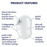 Satisfyer Cutie Ghost Double Air Pulse Vibrator White Clitoral Stimulation Sex Toy