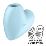 Satisfyer Cutie Heart Air Pulse Vibrator Blue Clitoral Stimulation Mini Massager Sex Toy