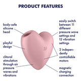 Satisfyer Cutie Heart Air Pulse Vibrator Pink Clitoral Stimulation Mini Massager Sex Toy