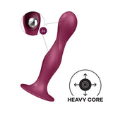 Satisfyer Double Ball-R Weighted Dildo Red Silicone Anal Probe Sex Toy