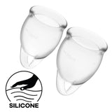 Satisfyer Feel Confident Menstrual Cups Clear Silicone Period Flow Protection Set