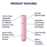 Satisfyer First Kiss Air Pulse Vibrator Pink Clitoral Stimulation Sex Toy