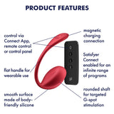 Satisfyer Shiny Petal Wearable Red Egg Vibrator Remote App Control Sex Toy