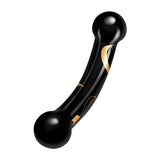 Secret Kisses 5.5" Handblown Black Glass Double Ended Curved Dildo Sex Toy