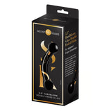Secret Kisses 5.5" Handblown Black Glass Double Ended Curved Dildo Sex Toy