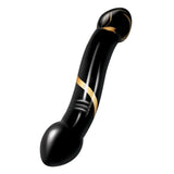 Secret Kisses 7.5" Handblown Black Glass Double Ended Curved Dildo Sex Toy