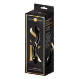 Secret Kisses 7.5" Handblown Black Glass Double Ended Curved Dildo Sex Toy