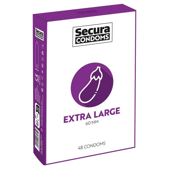Secura Extra Large Condoms 48 Pack XL Size Safe Sex Big Prophylactics