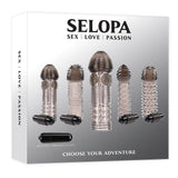 Selopa Choose Your Adventure 5 Penis Sleeve Set Ribbed Sensation Vibrating Bullet Cock Sheath